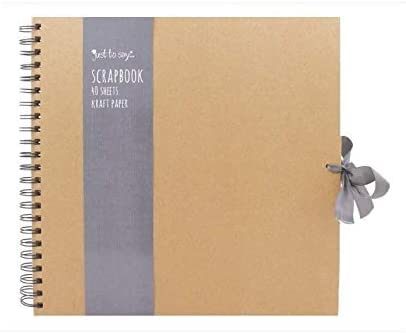 Sixstore Kraftpapier, klein, mittel/groß, quadratisch, hochwertiges Kraftpapier, Scrapbook mit Band (braun, groß 30 cm x 30 cm, 40 Blatt) von Sixstore