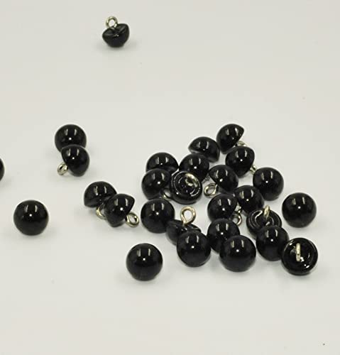 Sixstore 30 Stück 10 mm schwarze Perlenknöpfe Babyknöpfe für Strickjacken halbrunde Strickknöpfe dekorative Knöpfe für Hemd Rock Sixstore 30 Stück 10 mm schwarze Perlenknöpfe Babyknöpfe für Strickjacken halbrunde Strickknöpfe dekorative Knöpfe für Hemd Rock von Sixstore