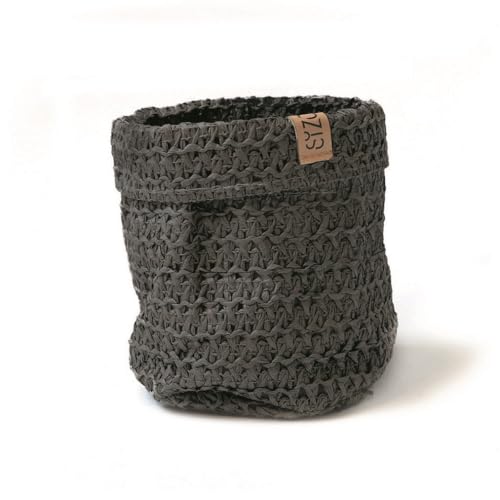 Sizo - Papiertüte als Übertopf | Aufbewahrungs-Box | Strickoptik | mit wasserdichtem, biologisch abbaubarem Innenfutter - Strick Sizo - Papiertüte als Übertopf | Aufbewahrungs-Box | Strickoptik | mit wasserdichtem, biologisch abbaubarem Innenfutter - Strick von Sizo