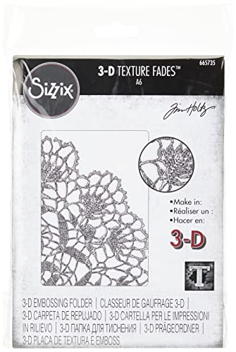 Sizzix 3-D Texture Fades Embossing Folder Deckchen von Tim Holtz, 665735, Papier, multicolor, One Size von Sizzix
