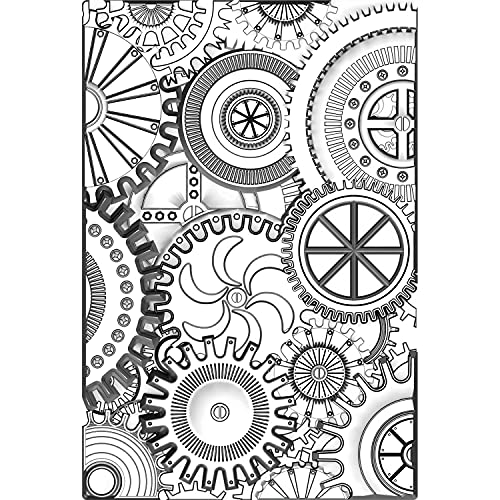 Sizzix 3–D Texture Fades Embossing Folder Mini Mechanics von Tim Holtz, 665633, PP-Kunststoff, Multicolor, Einheitsgröße von Sizzix