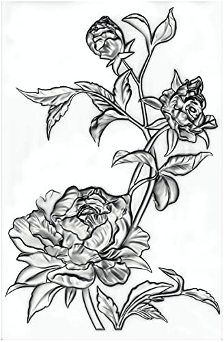 Sizzix 3-D Texture Fades Prägeordner-Mini Roses von Tim Holtz, 665632, Prägeschablone: PP-Kunststoff, Multicolor, Einheitsgröße von Sizzix