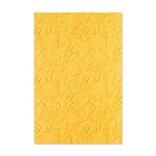 Sizzix 3-D Textured Impressions Embossing Folder Celebrate von Kath Breen, 665402, Papier, multicolor, One Size von Sizzix