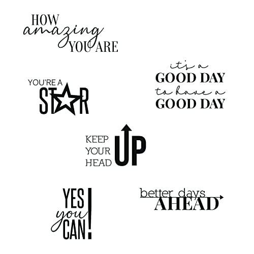 Sizzix Clear Stamps Set 6PK Positive Signs von Olivia Rose, 665832, Acryl, multicolor, Einheitsgröße Sizzix Clear Stamps Set 6PK Positive Signs von Olivia Rose, 665832, Acryl, multicolor, Einheitsgröße von Sizzix