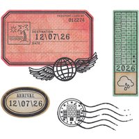 Sizzix Framelits Stanzschablone und Clear Stamps "Globetrotter’s Mark by 49 & Ma von Sizzix