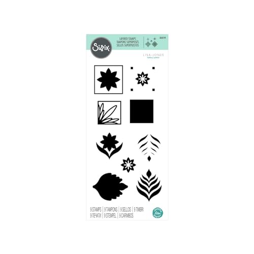 Sizzix Layered Clear Stamps Geo Repeat von Lisa Jones | 666144 | Stempelset aus Gummi für Karten, Scrapbooking und Papierhandwerk, 9er-Pack, Acryl, White, One Size Sizzix Layered Clear Stamps Geo Repeat von Lisa Jones | 666144 | Stempelset aus Gummi für Karten, Scrapbooking und Papierhandwerk, 9er-Pack, Acryl, White, One Size von Sizzix