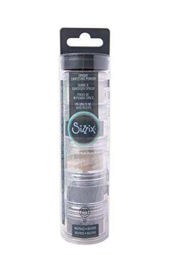 Sizzix Making Essential Opaque Embossing Powder Neutrals 12 g pro Dose 5P, 665843, multicolor, Einheitsgröße von Sizzix