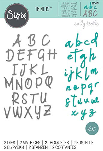 Sizzix Thinlits Stanzschablonen 663421, Alphabet-Set von Emily Tootle, Kunststoff Papier, Mehrfarbig, Einheitsgröße von Sizzix