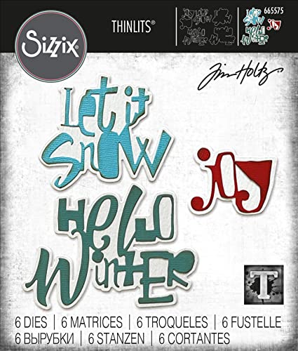 Sizzix Set Festive Words by Thinlits Stanzschablonen 6PK Festliche Wörter von Tim Holtz, 665575, Kohlenstoffstahl, Multicolor, One Size Sizzix Set Festive Words by Thinlits Stanzschablonen 6PK Festliche Wörter von Tim Holtz, 665575, Kohlenstoffstahl, Multicolor, One Size von Sizzix
