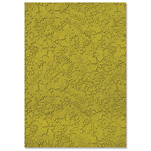 Sizzix Sizzx 3-D Textured Impressions Prägeschablone Winterlaub von Kath Breen | 665599 | Kapitel 3 2022, Papier, Multicolour, One Size von Sizzix