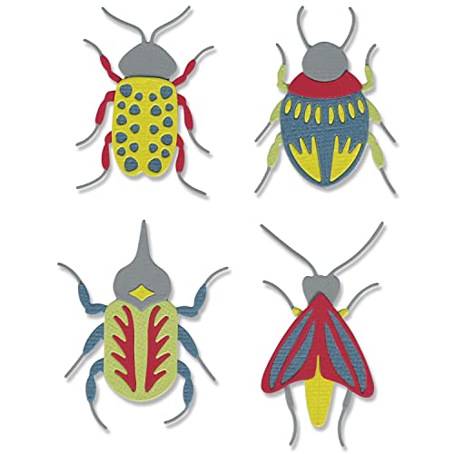 Sizzix Sizzx Thinlits Stanzschablonen 9PK Gemusterte Käfer von Jennifer Ogborn | 665956 | Kapitel 3 2022, Kunststoff, Multicolour, One Size von Sizzix
