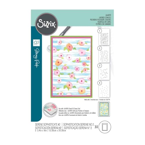 Sizzix Stacey Park Schablone "Serene Sophisticate #2", 4 Stück Sizzix Stacey Park Schablone "Serene Sophisticate #2", 4 Stück von Sizzix