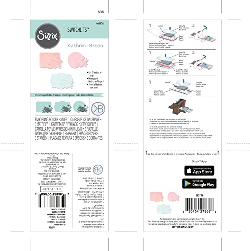 Sizzix Switchlits Embossing Folder Floral Label von Kath Breen, 665736, multicolor, One Size von Sizzix