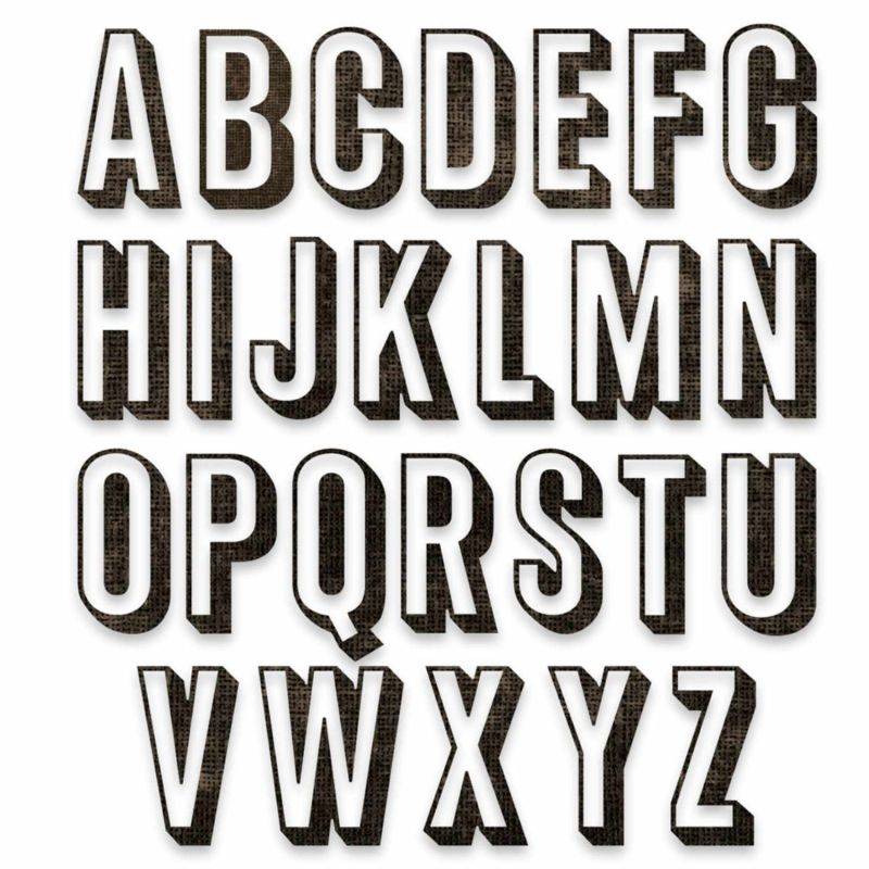 Thinlits Die Set Alphanumeric Shadow Upper von Sizzix