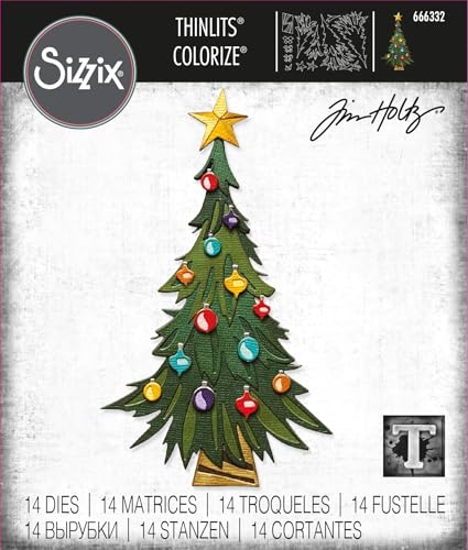Sizzix Thinlits Set 14er-Pack Trim a Tree Colorize von Tim Holtz | 666332 | Hauchdünne Stanzformen aus Metall für Scrapbooking, Prägen, Journaling, Papier Kunststoff, Baum, One Size Sizzix Thinlits Set 14er-Pack Trim a Tree Colorize von Tim Holtz | 666332 | Hauchdünne Stanzformen aus Metall für Scrapbooking, Prägen, Journaling, Papier Kunststoff, Baum, One Size von Sizzix