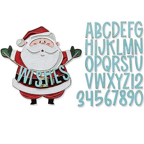 Sizzix Thinlits Set 49er-Pack Santa Greetings Colorize von Tim Holtz | 666338 | Hauchdünne Stanzformen aus Metall für Scrapbooking, Prägen, Journaling, Liebe Grüße, One Size von Sizzix
