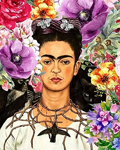 Sjawnv Malen nach Zahlen Frida Kahlo Kit für Erwachsene Kinder Anfänger DIY Leinwand Malen nach Zahlen für 30x40cm Kein Rahmen von Sjawnv