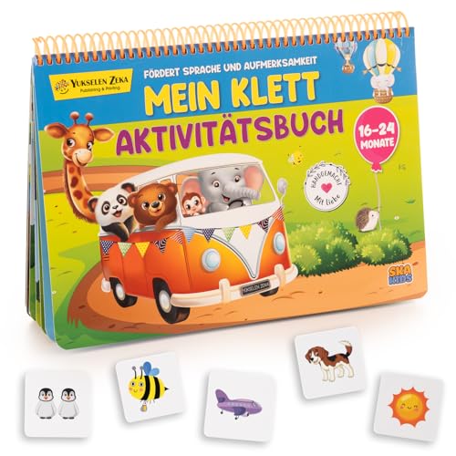 Ska Kids Montessori Spielzeug Buch für Kinder ab 16-24 Monaten, Quiet Book Lernspiel mit Klett-Sticker Funktion.Beschäftigung Busy Book für Mädchen und Jungen, das Spielzeug und Buch in einem vereint. von Ska Kids