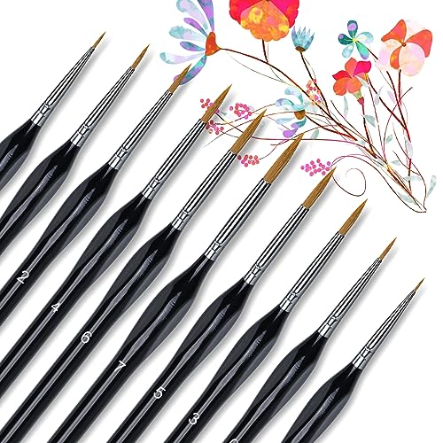 Skaaisont 10 Stück Pinsel Fein, Schwarz Dreieckige Holzgriffe Aquarell Pinselset für Acryl, Aquarell, Öl, Modellmalerei, Strichzeichnung und Nail Art Skaaisont 10 Stück Pinsel Fein, Schwarz Dreieckige Holzgriffe Aquarell Pinselset für Acryl, Aquarell, Öl, Modellmalerei, Strichzeichnung und Nail Art von Skaaisont