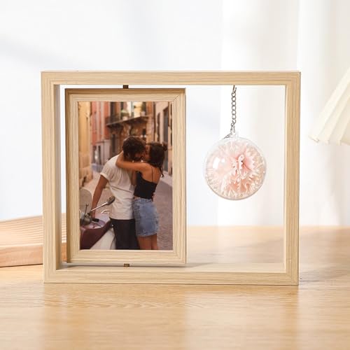 Skcess Bilderrahmen MDF, Rechteck Holz-Rosa-Nelke Bilderrahmen 10.16X15.24cm Tischplatte Picture Frame für Fotos, Bilder, Poster Vertikal Anzeige von Skcess