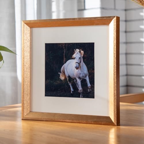 Skcess Photo Frame Holz, Rechteck Geometrischer Rahmen Champagner Bilderrahmen 26.92X50.04cm Wand Picture Frame für Fotos, Bilder, Poster Vertikal Anzeige von Skcess