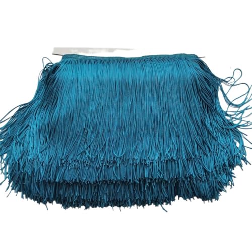 Tanzfransen Nähzubehör für DIY Basteln, 1 Meter, 25 Farben, schöne, 20 cm lange Spitzenfransenbesatz, Polyester-Quaste, Fransenbesatz, DIY-Lateinamerika-Kleid, Bühnenkleidung, Zubehör(Malachite Green) Tanzfransen Nähzubehör für DIY Basteln, 1 Meter, 25 Farben, schöne, 20 cm lange Spitzenfransenbesatz, Polyester-Quaste, Fransenbesatz, DIY-Lateinamerika-Kleid, Bühnenkleidung, Zubehör(Malachite Green) von Skdvy