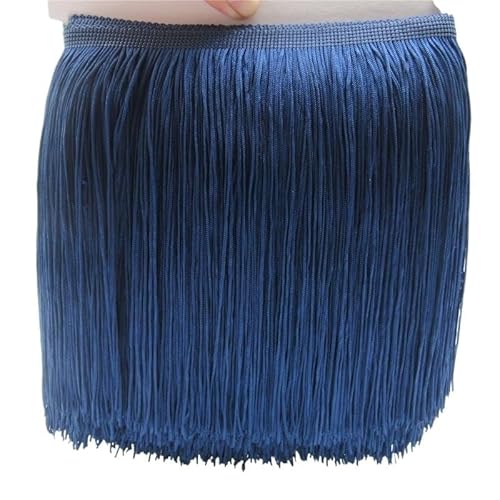 Tanzfransen Nähzubehör für DIY Basteln, 1 Yard 20CM Lange Polyester Quaste Fringe Lace Trim Band Nähen Latin Kleid Bühne Kleidungsstück Vorhang Zubehör(A) von Skdvy