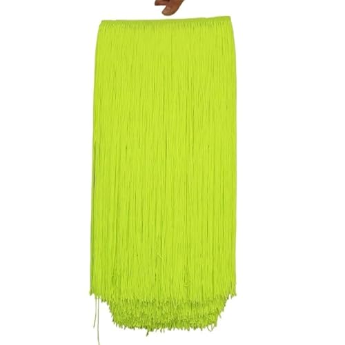 Tanzfransen Nähzubehör für DIY Basteln, 10 Meter 50CM Lange Spitze Fransenbesatz Quaste Fransenbesatz for Diy Latein Kleid Bühne Kleidung Zubehör Spitze Band(Fluorescent yellow,10Meters) von Skdvy
