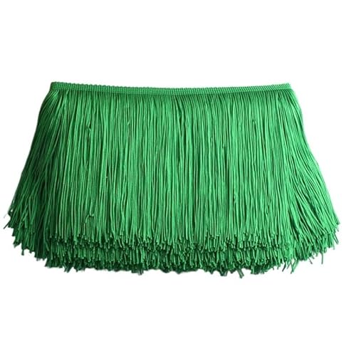 Tanzfransen Nähzubehör für DIY Basteln, 10 Yards 15 cm lange Quastenfransen-Spitzenbesatzband Quasten for Vorhänge Kleider Fransen for Nähen von Besätzen Zubehör Basteln(Green,5 yards) von Skdvy