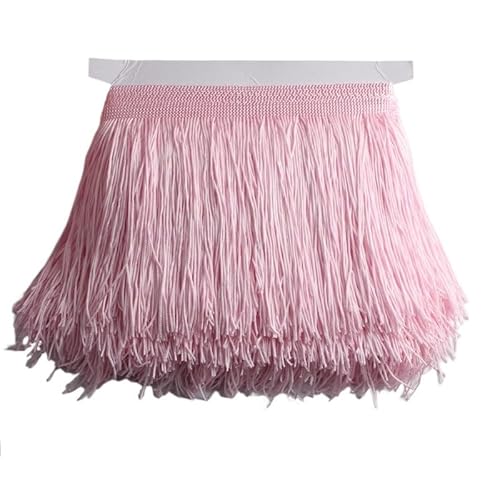 Tanzfransen Nähzubehör für DIY Basteln, 10 Yards 15 cm lange Quastenfransen-Spitzenbesatzband Quasten for Vorhänge Kleider Fransen for Nähen von Besätzen Zubehör Basteln(Light Pink,5 yards) von Skdvy
