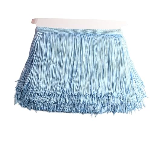 Tanzfransen Nähzubehör für DIY Basteln, 10 Yards 15 cm lange Quastenfransen-Spitzenbesatzband Quasten for Vorhänge Kleider Fransen for Nähen von Besätzen Zubehör Basteln(SKY BLUE,5 yards) von Skdvy