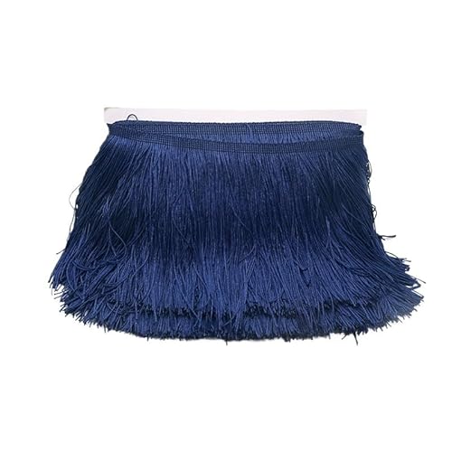 Tanzfransen Nähzubehör für DIY Basteln, 10 Yards 15 cm lange Quastenfransenbesatz, Spitzenbandfransen for Aufnähen auf Kleidung, Quasten, Vorhänge, Accessoires, Besätze, Basteln(Blue A,5 yards) von Skdvy