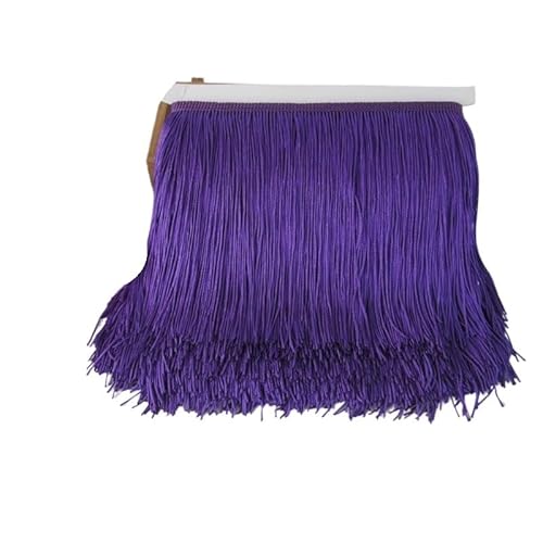 Tanzfransen Nähzubehör für DIY Basteln, 10 Yards 15cm lange Quaste Fransenbesatz Spitzenband Quasten for Vorhänge Kleider Nähen Fransenbesätze Diy Zubehör(Purple,10yards) von Skdvy