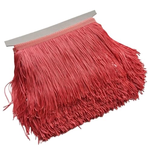 Tanzfransen Nähzubehör für DIY Basteln, 5/10 Meter Wunderschöne 15 cm lange Spitzenfransenbesatz Polyester Quaste Fransenbesatz Diy Latein Kleid Bühnenkleidung Zubehör(Red 2,10Meters) von Skdvy