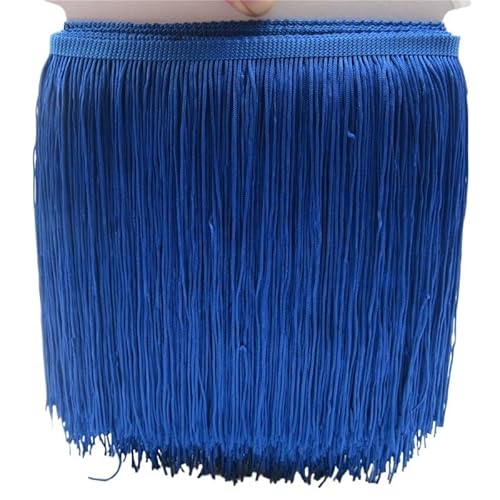 Tanzfransen Nähzubehör für DIY Basteln, 5 Meter/los 20 CM Lange Spitze Fransenbesatz Quaste Fransenbesatz for Diy Latin Kleid Bühnenkleidung Zubehör Spitzenband(BLUE 2) von Skdvy