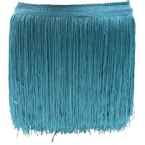 Tanzfransen Nähzubehör für DIY Basteln, 5 Meter/los 20 CM Lange Spitze Fransenbesatz Quaste Fransenbesatz for Diy Latin Kleid Bühnenkleidung Zubehör Spitzenband(Blue) von Skdvy