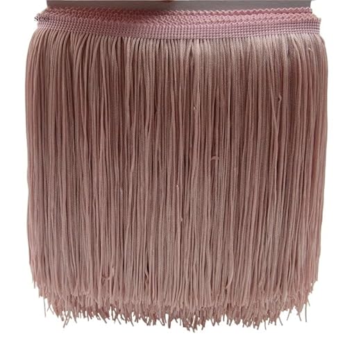 Tanzfransen Nähzubehör für DIY Basteln, 5 Meter/los 20 CM Lange Spitze Fransenbesatz Quaste Fransenbesatz for Diy Latin Kleid Bühnenkleidung Zubehör Spitzenband(Leather Pink) von Skdvy