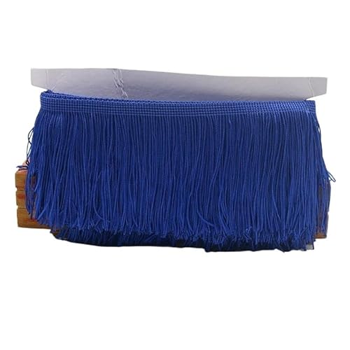 Tanzfransen Nähzubehör für DIY Basteln, 9/15/20/28 cm Quaste Fransenbesatz Polyester Lange Fransen Nähen for Kleidung Kleid Vorhang Band Quasten for Handwerk Zubehör(BLUE 2,20cm) von Skdvy