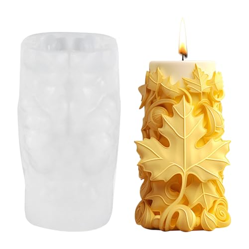 3D Silikonformen Gießformen Kerzenformen, Ahornblatt Erleichterung Kerzenform, Zylinder Silikonform Blätter, Kerzenformen für Herbst Thanksgiving Dekoration 3D Silikonformen Gießformen Kerzenformen, Ahornblatt Erleichterung Kerzenform, Zylinder Silikonform Blätter, Kerzenformen für Herbst Thanksgiving Dekoration von Skeadex