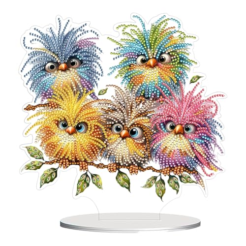 Diamond Painting Frühling,Fensterdeko Vogel Deko Diamant Painting Fensterbilder Beidseitig Frühling Deko Diamond Paintings Eule Hängedeko DIY Diamant Malerei Basteln Diamond Painting Anhänger (D) von Skeadex