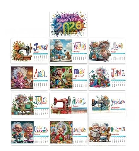 Diamond Painting Kalender 2026, 3D Diamant Painting Weihnachten Adventskalender Tischkalender 2026 Diamant Malerei Kalender Weihnachten Tischdeko Diamantmalerei Aufsteller für Weihnachtsdeko (F) von Skeadex
