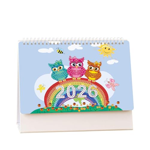 Diamond Painting Kalender 2026, Diamond Painting Weihnachten Tischdeko Weihnachtsmann Diamont Painting Tischkalender zum Aufstellen DIY Diamant Malerei Aufsteller für Geschenk 2026 (A) von Skeadex