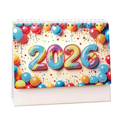 Diamond Painting Kalender 2026, Diamond Painting Weihnachten Tischdeko Weihnachtsmann Diamont Painting Tischkalender zum Aufstellen DIY Diamant Malerei Aufsteller für Geschenk 2026 (E) von Skeadex