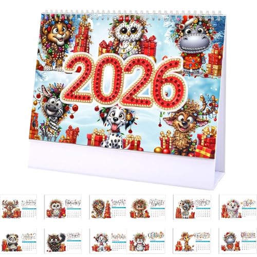 Diamond Painting Weihnachten Kalender 2026, Weihnachtsmann Diamond Painting Tischkalender 2026 Diamont Paintings Adventskalender Weihnachtskalender Diamant Malerei Kalender Weihnachtsbastelset (B) von Skeadex