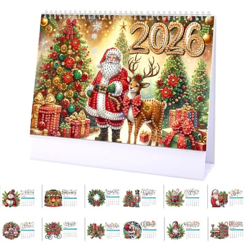 Diamond Painting Weihnachten Kalender 2026, Weihnachtsmann Diamond Painting Tischkalender 2026 Diamont Paintings Adventskalender Weihnachtskalender Diamant Malerei Kalender Weihnachtsbastelset (C) von Skeadex