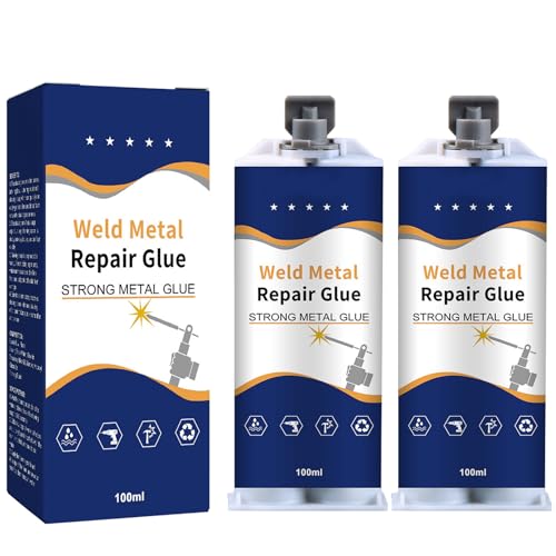 Metal Repair Glue Allzweck Reparaturkleber 100ML Extra Starker Kleber Schweissnaht Kleber Sekundenkleber Metall Reparatur Paste Reparatur Mittel für Reparieren Gussfehler Verwendet (2PC) von Skeadex