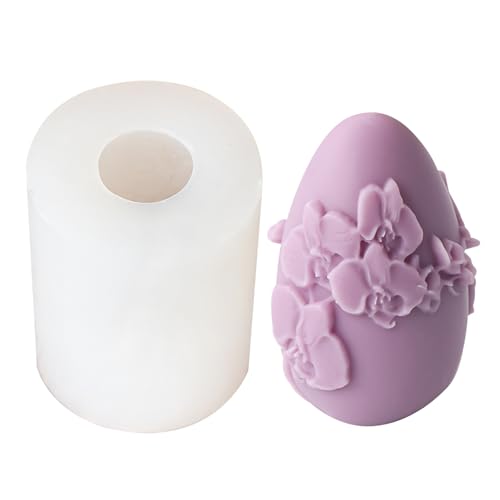 Silikonform Ostern, 3D Ostereier Silikonformen Gießformen, Blume Eier Kerzenform Seifenform Epoxidharz Formen Eier Silikonform Für Sojawachs Kerzen, Seife, Gips, Ostergeschenke (A) von Skeadex