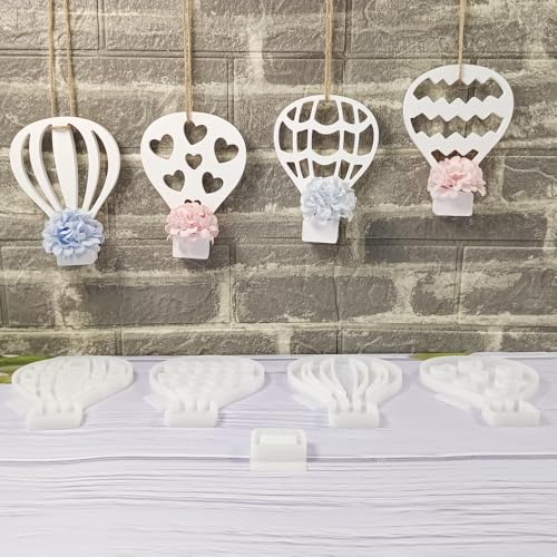 Silikonformen Gießformen Anhänger,4er Silikonform Heißluftballon Anhänger Gießform Sommer Gips zum Gießen Ballon Vase mit Herz Gießformen Silikon Sommer Silikonformen Heißluftballon für DIY (A) von Skeadex