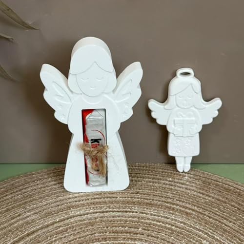 Silikonformen Gießformen Geldgeschenk, 2er Engel Silikonform Geldgeschenk Gießformen Silikon Geschenk Gipsform um Gießen Engel Mädchen Silikonform Weihnachten Gießform Geburtstag Hochzeit (A) von Skeadex