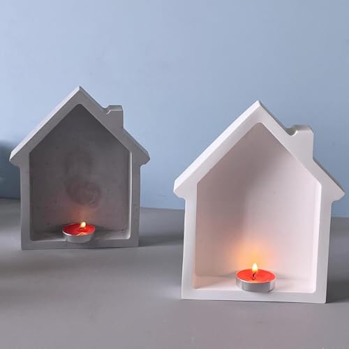 Silikonformen Gießformen Häuser, 1er Silikonform Haus Gießform Kerzenhalter Gießformen Silikon Häuser Silikonform Tablett Gips Zum Gießen Giessform Weihnachten Silikon Gießform Haus von Skeadex